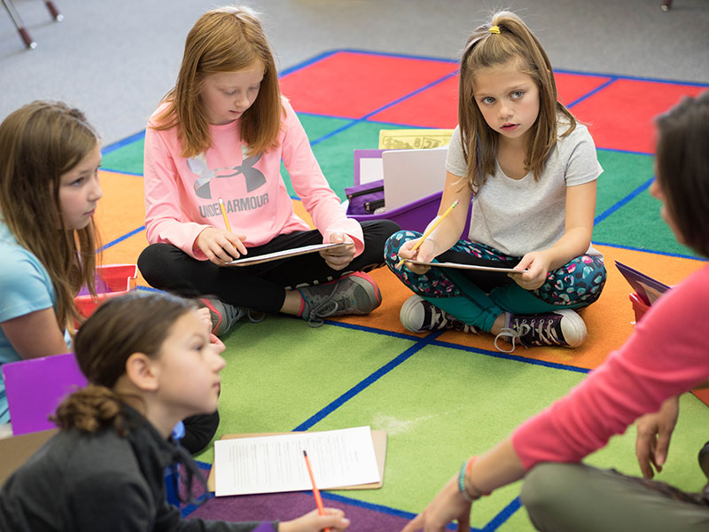 children learning in school